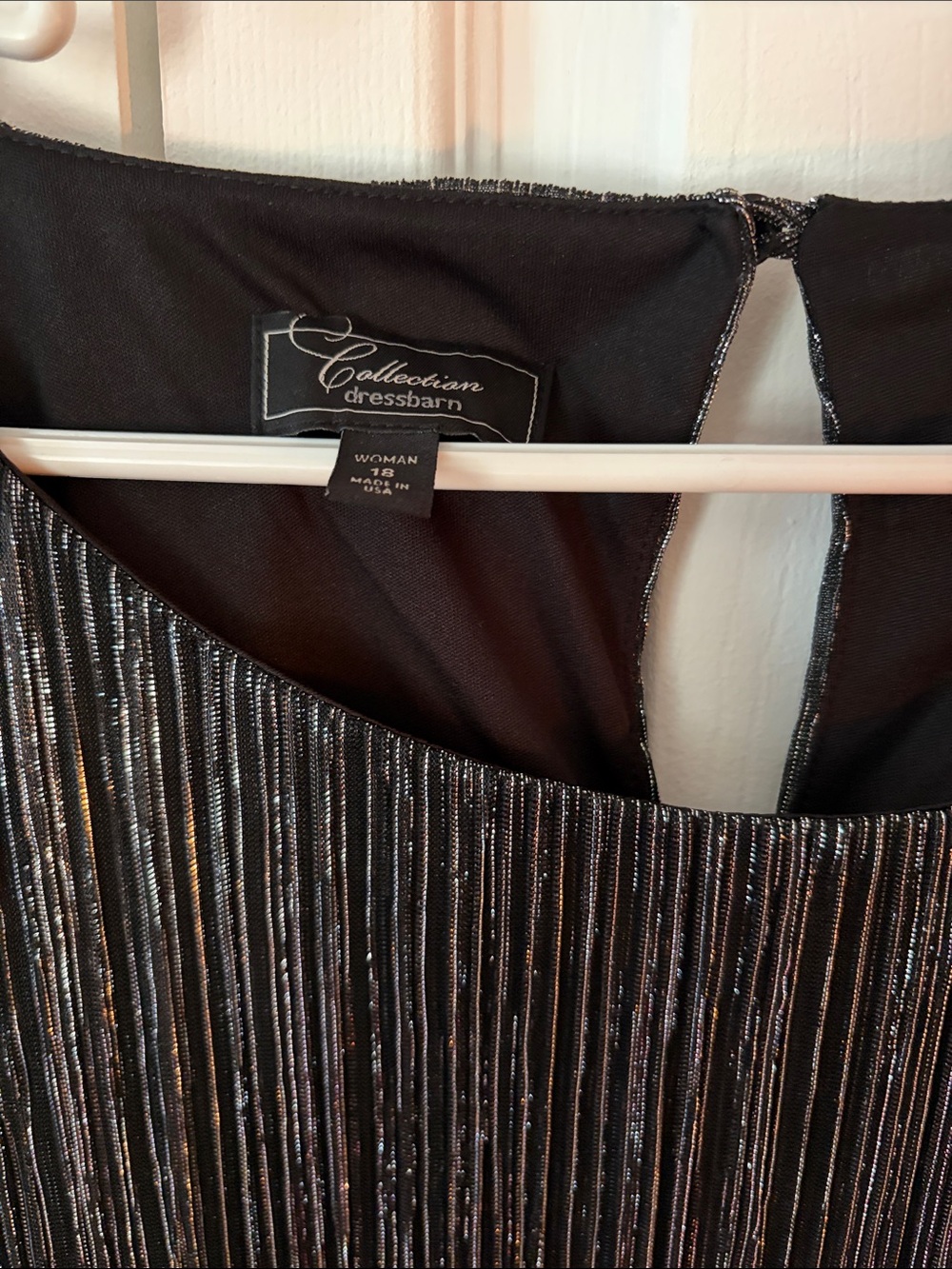 Black Metallic Pleated Midi Skirt